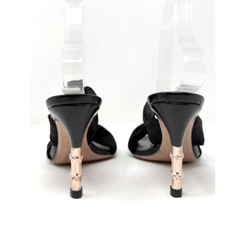 Gucci Black Heels Sandals Gold Heel Slide Mule Tom Ford Era 6B - Picture 4 of 9
